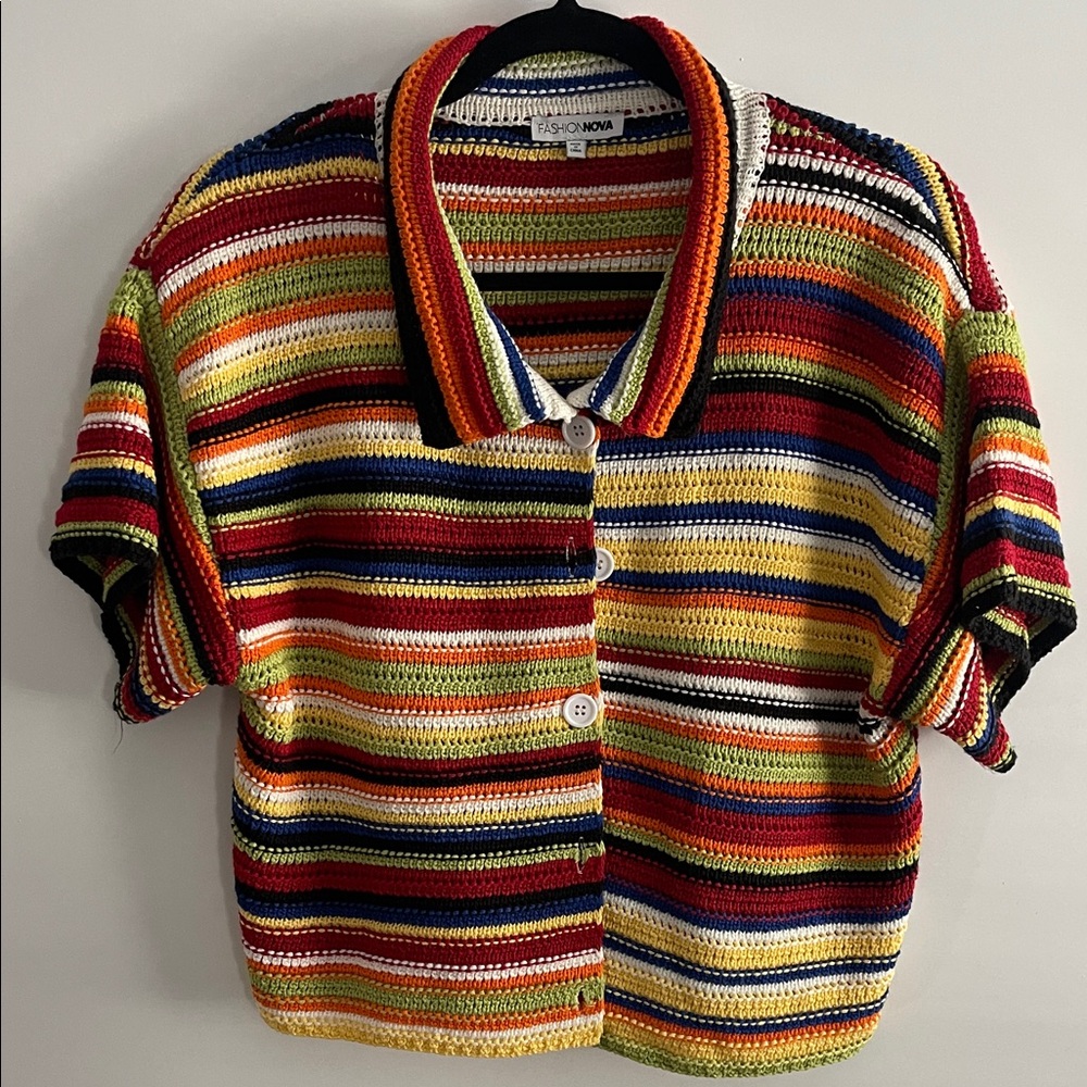 Fashion Nova Knit Cardigan Multicolored Women's Size 2X
